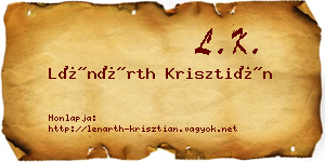 Lénárth Krisztián névjegykártya