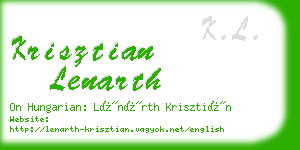 krisztian lenarth business card